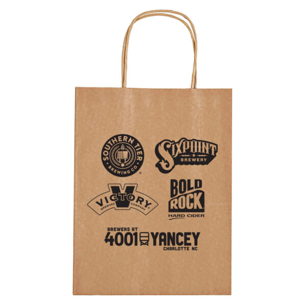 Artisanal Brewing Ventures Multi-Branded 8" x 4.75" x 10.25" Recycled Bags Kraft