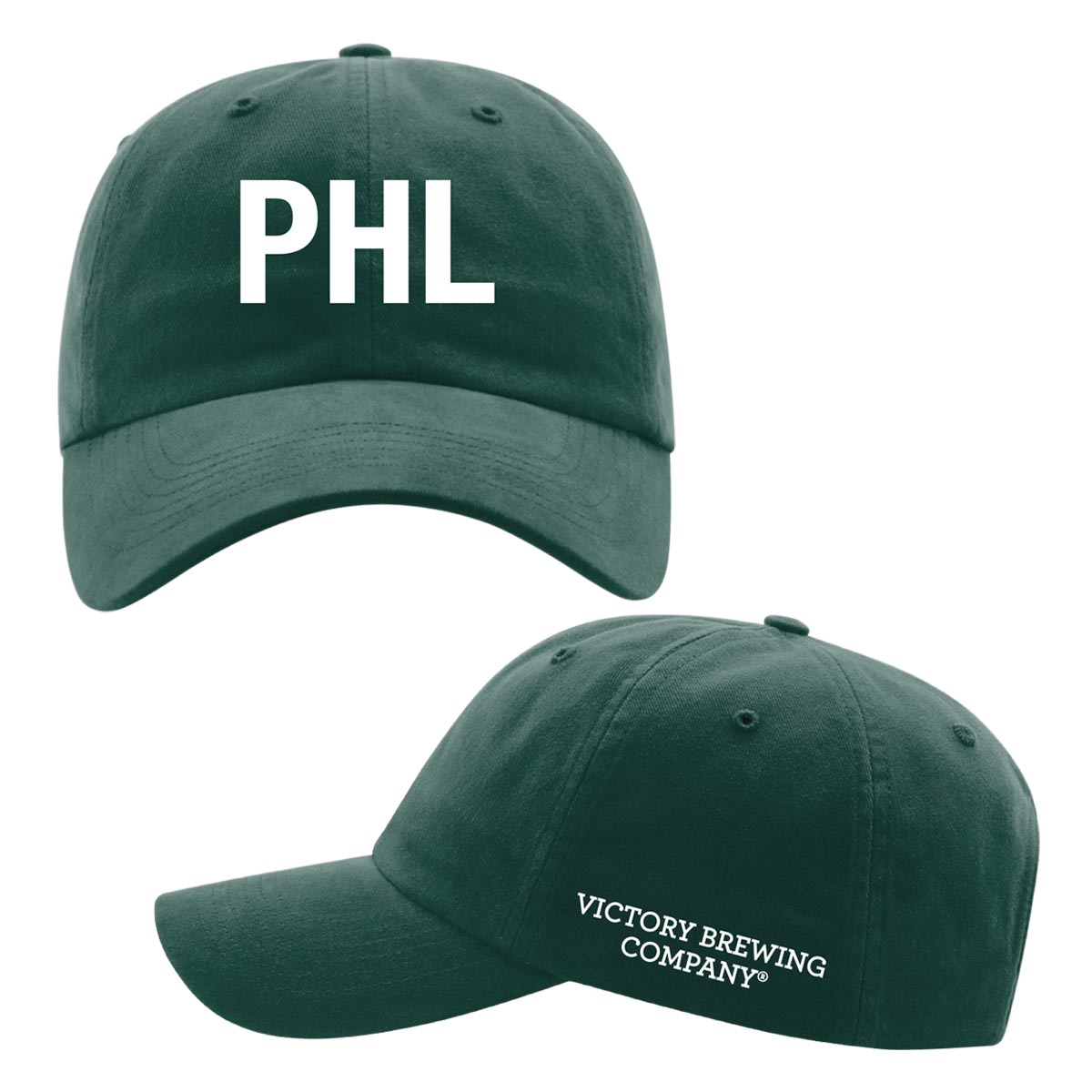 Victory-Brewing-PHL-Logo-Dad-Hat-Richardson-Dark-Green