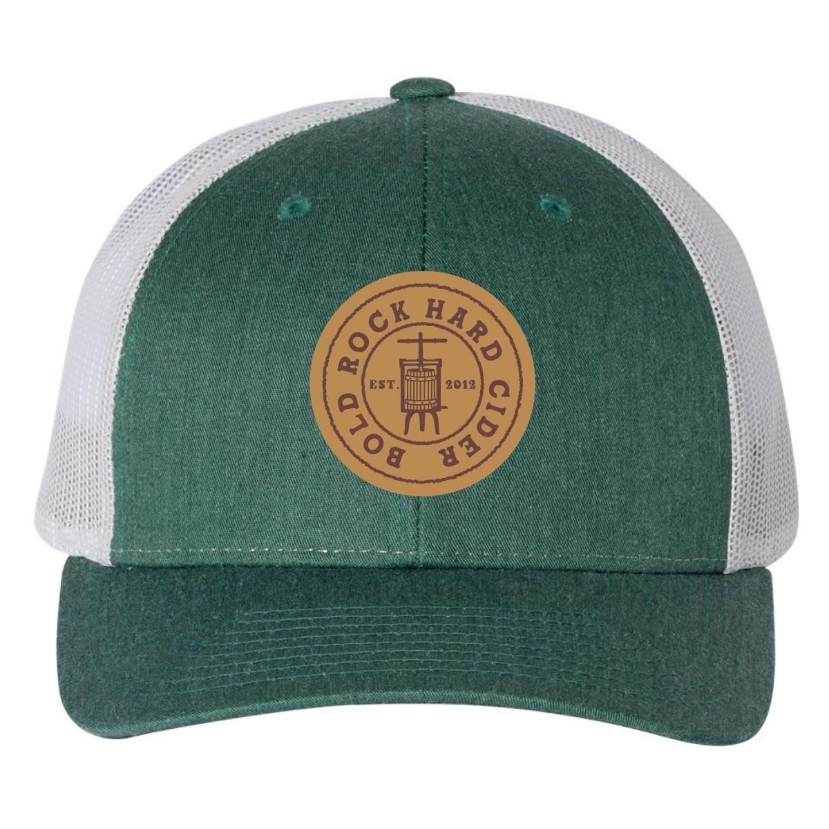 Bold-Rock-Circle-Logo-Hat-Richardson-Heather-Dark-GreenSilver